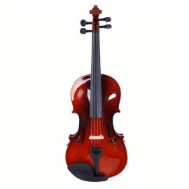 4/4 Full-Size Exquisite Matte Finish Violin - Solid Wood Construction, Datewood Fittings, Hard Case and Bow Included, Perfect Classic Acoustic String Instrument for Beginners and Students, Ideal for Music Education and Performance