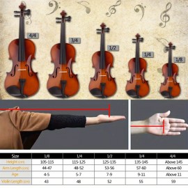 4/4 Full-Size Exquisite Matte Finish Violin - Solid Wood Construction, Datewood Fittings, Hard Case and Bow Included, Perfect Classic Acoustic String Instrument for Beginners and Students, Ideal for Music Education and Performance