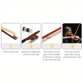 4/4 Full-Size Exquisite Matte Finish Violin - Solid Wood Construction, Datewood Fittings, Hard Case and Bow Included, Perfect Classic Acoustic String Instrument for Beginners and Students, Ideal for Music Education and Performance