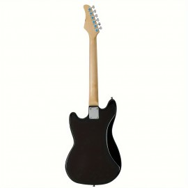 Glarry Full Size 6 String S- S Pickup GMF Electric Guitar With Bag Strap Connector Wrench Tool Black