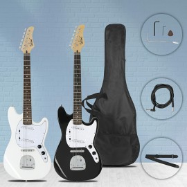 Glarry Full Size 6 String S- S Pickup GMF Electric Guitar With Bag Strap Connector Wrench Tool Black