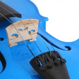 4/ 4 Full Size Dark Blue Acoustic Violin Pack with Arbor White Horse Tail Bow and Basswood Violin