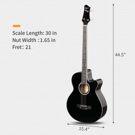 4 string Electric Acoustic Bass Guitar w/ 4-Band Equalizer EQ-7545R