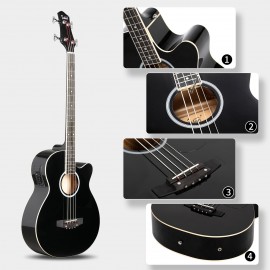 4 string Electric Acoustic Bass Guitar w/ 4-Band Equalizer EQ-7545R