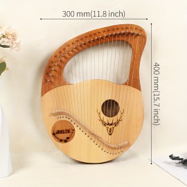 24-String Beginners Delight - Portable Lyre Harp with Intuitive Playability - Lightweight & Stylish Design for Easy Learning and Enchanting Soundscapes