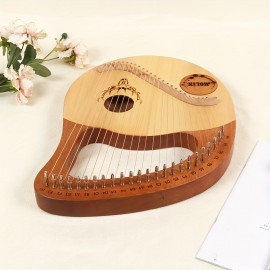 24-String Beginners Delight - Portable Lyre Harp with Intuitive Playability - Lightweight & Stylish Design for Easy Learning and Enchanting Soundscapes