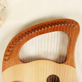 24-String Beginners Delight - Portable Lyre Harp with Intuitive Playability - Lightweight & Stylish Design for Easy Learning and Enchanting Soundscapes