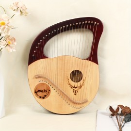 24-String Beginners Delight - Portable Lyre Harp with Intuitive Playability - Lightweight & Stylish Design for Easy Learning and Enchanting Soundscapes