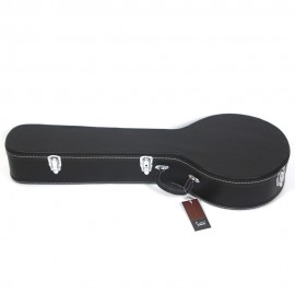 5-String 6-String Microgroove Pattern Leather Wood Banjos Case Black