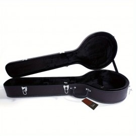 5-String 6-String Microgroove Pattern Leather Wood Banjos Case Black