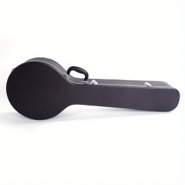 5-String 6-String Microgroove Pattern Leather Wood Banjos Case Black