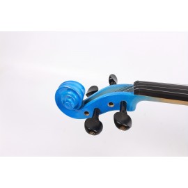 Modoustring Blue Full Size 4/4 Electric Violin Solid Wood Designed For Silent Practice Features Ebony Wood Fingerboard And Electric Setup For Amplified Sound 1/8 Audio To Widely Amplifiers Or Headphone Integration, Enabling Silent Practice Sessions.