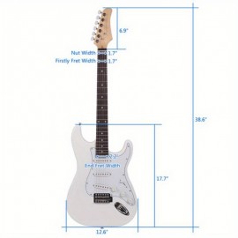 Exquisite Rosewood Fingerboard White Electric Guitar - High-Quality Instrument with Smooth Playability and Rich Tones - Perfect for Beginners and Professionals Alike