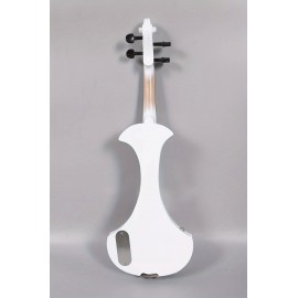 Modoustring White 4/4 Electric Violin Solid Wood Nice Tone Free Case Bow Ebony Fittings Violin Shoulder Rest 1/4'' Jack Cable, You Can Connect To The Most Popular AMP Ebony Fingerboard And Pegs Chin Rest, Durable Tailpiece