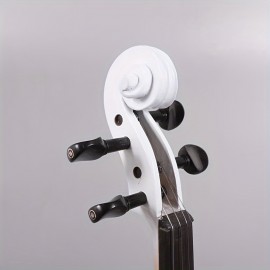 Modoustring White 4/4 Electric Violin Solid Wood Nice Tone Free Case Bow Ebony Fittings Violin Shoulder Rest 1/4'' Jack Cable, You Can Connect To The Most Popular AMP Ebony Fingerboard And Pegs Chin Rest, Durable Tailpiece