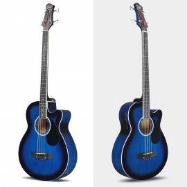 4 String Electric Acoustic Bass Guitar W/ 4-Band Equalizer Blue