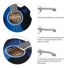 4 String Electric Acoustic Bass Guitar W/ 4-Band Equalizer Blue