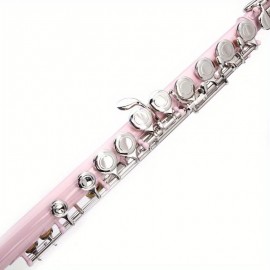 UBesGoo Cupronickel C 16 Closed Holes Concert Band Flute for Student Pink