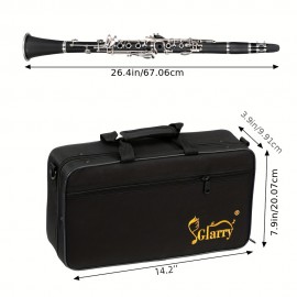 17 Keys Flat B Black Clarinet with Two Mouthpieces Connector for Beginner Student