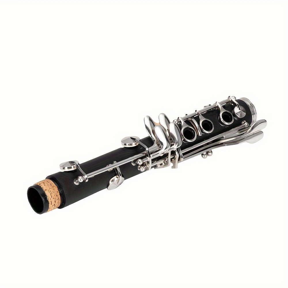 17 Keys Flat B Black Clarinet with Two Mouthpieces Connector for Beginner Student