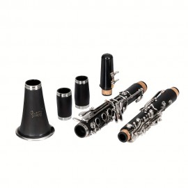 17 Keys Flat B Black Clarinet with Two Mouthpieces Connector for Beginner Student