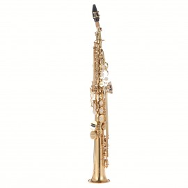 Brass Straight Soprano Sax Saxophone Bb B Flat Woodwind Instrument Natural Shell Key Carve Pattern With Carrying Case Gloves Cleaning Cloth Straps Cleaning Rod