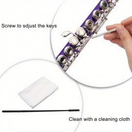 Cupronickel C 16 Closed Holes Concert Band Flute for Student Purple