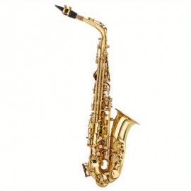 Stylish Mid-range Lacquered Golden Saxophone Painted Golden Tube with Carve Patterns