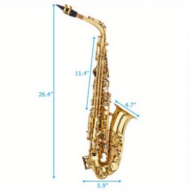 Stylish Mid-range Lacquered Golden Saxophone Painted Golden Tube with Carve Patterns