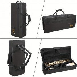 11-Reed Alto Saxophone E-Flat Eb - Professional-Grade Instrument for Students and Beginners with Hard Case, Care Kit, and Black Finish - Ideal for Music Lovers and New Learners