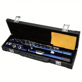 Cupronickel C 16-Key Closed Hole Concert Band Flute Blue