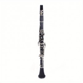 Black 17-key B-flat clarinet (nickel-plated key)+ box + cleaning cloth + lubricant + screwdriver