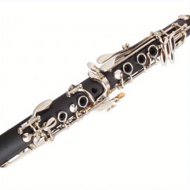 Black 17-key B-flat clarinet (nickel-plated key)+ box + cleaning cloth + lubricant + screwdriver