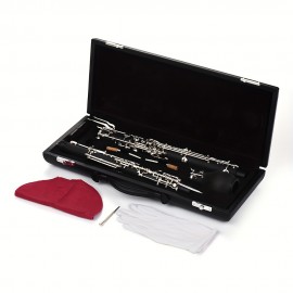 Professional English Horn Alto Oboe F Key Synthetic Wood Body Silver-plated Keys Woodwind Instrument With Reed Gloves Cleaning Cloth Case Carry Mini Screwdriver