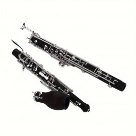 Professional English Horn Alto Oboe F Key Synthetic Wood Body Silver-plated Keys Woodwind Instrument With Reed Gloves Cleaning Cloth Case Carry Mini Screwdriver