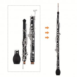 Professional English Horn Alto Oboe F Key Synthetic Wood Body Silver-plated Keys Woodwind Instrument With Reed Gloves Cleaning Cloth Case Carry Mini Screwdriver