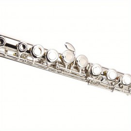 High- Quality Nickel Plated C Band Flute with E Key for Flute Enthusiasts - 16 Closed Holes Key of C Premium Material Flute