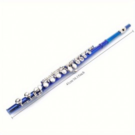 Blue 16-hole C-closed Hole White Copper Flute + Bar + Cleaning Cloth + Lubricant + Screwdriver