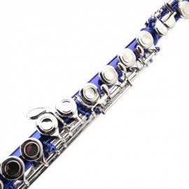 Blue 16-hole C-closed Hole White Copper Flute + Bar + Cleaning Cloth + Lubricant + Screwdriver