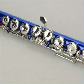 Blue 16-hole C-closed Hole White Copper Flute + Bar + Cleaning Cloth + Lubricant + Screwdriver