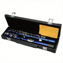 Blue 16-hole C-closed Hole White Copper Flute + Bar + Cleaning Cloth + Lubricant + Screwdriver