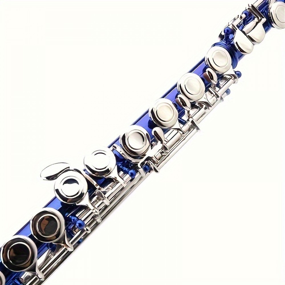 Blue 16-hole Cupronickel Flute In Key C