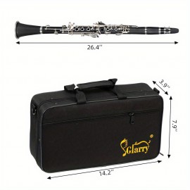 17 Key Beginner Clarinet Black with 2 Mouthpieces Connector for Students