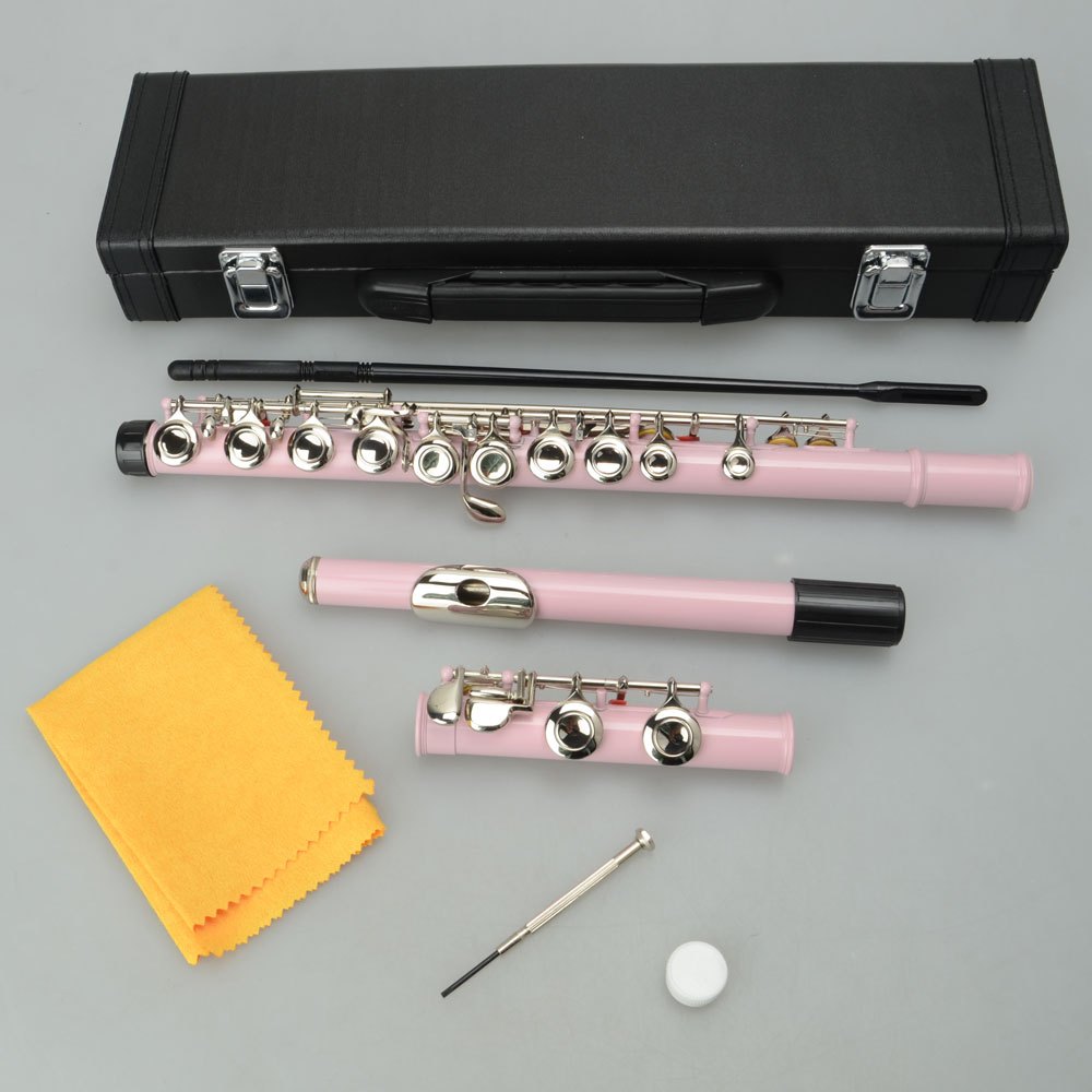 Pink 16-hole C-tone closed-hole copper flute+bar+cleaning cloth+lubricant+screwdriver