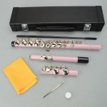 Pink 16-hole C-tone closed-hole copper flute+bar+cleaning cloth+lubricant+screwdriver