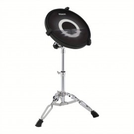 12in round silicone black practice drum with stand