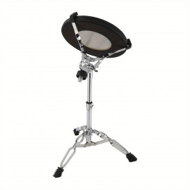 12in round silicone black practice drum with stand