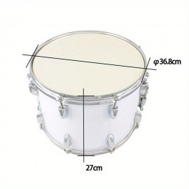 Marching Drum Set with Drumsticks Key Strap - Percussion Instrument for School Band - Adjustable Shoulder Strap Included