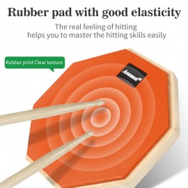 8-Inch Premium Rubber Wooden Dumb Drum Practice Set - Practice Pads & Devices with Enhanced Grip, Durability, and Bold Bracket for Improved Drumming Skills and Performance