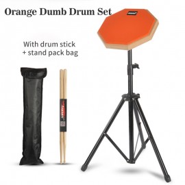 8-Inch Premium Rubber Wooden Dumb Drum Practice Set - Practice Pads & Devices with Enhanced Grip, Durability, and Bold Bracket for Improved Drumming Skills and Performance